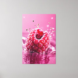 Aqua Raspberry Stretched Canvas Afdrukken