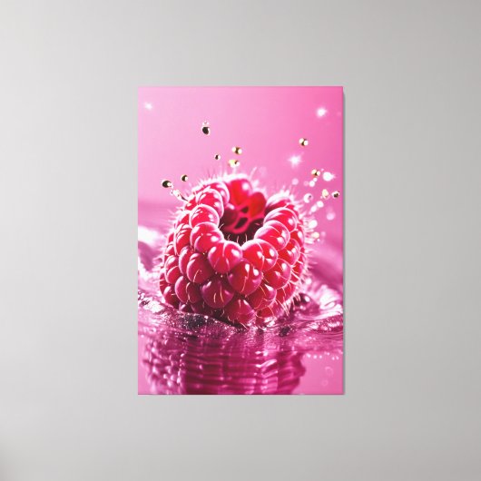 Aqua Raspberry Stretched Canvas Afdrukken (Voorkant)
