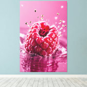 Aqua Raspberry Stretched Canvas Afdrukken (Insitu (Houten vloer))