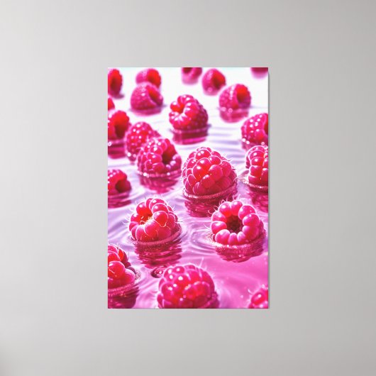Aqua Raspberry Stretched Canvas Afdrukken (Voorkant)