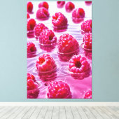 Aqua Raspberry Stretched Canvas Afdrukken (Insitu (Houten vloer))