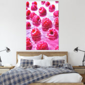 Aqua Raspberry Stretched Canvas Afdrukken (Insitu (Slaapkamer))