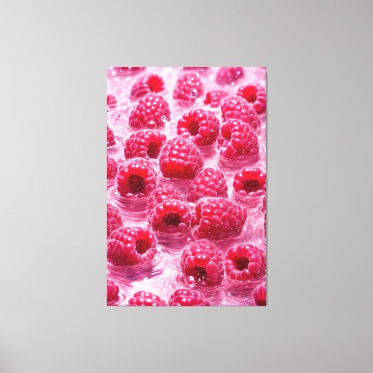 Aqua Raspberry Stretched Canvas Afdrukken (Voorkant)