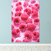 Aqua Raspberry Stretched Canvas Afdrukken (Insitu (Houten vloer))