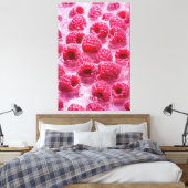 Aqua Raspberry Stretched Canvas Afdrukken (Insitu (Slaapkamer))