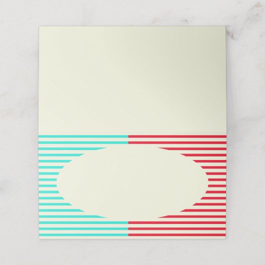 Aqua & Red Party Place-kaarten Plaatskaartje (Buitenkant ongevouwen)