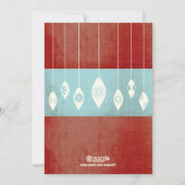 Aqua Red Retro Merry- en Bright Family-fotokaart Feestdagenkaart (Achterkant)