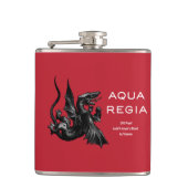 Aqua Regia Flask - Rode achtergrond Heupfles (Voorkant)