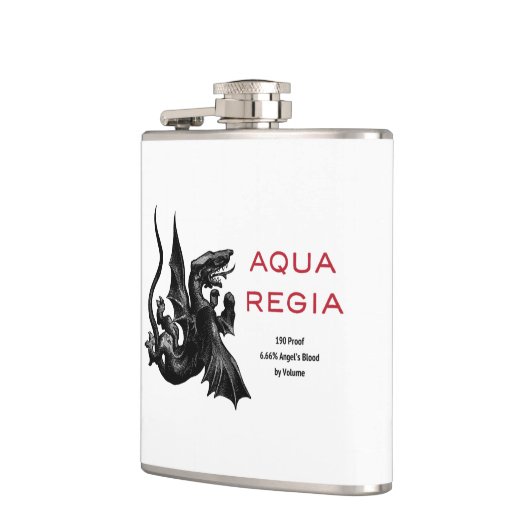 Aqua Regia Flask - Witte achtergrond Heupfles (Links)
