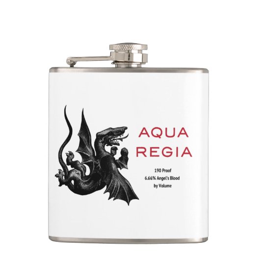 Aqua Regia Flask - Witte achtergrond Heupfles (Voorkant)