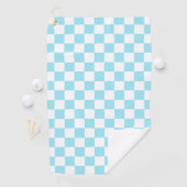 Aqua Retro Checkerboard Golfhanddoek (Insitu)