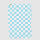 Aqua Retro Checkerboard Golfhanddoek (Voorkant)
