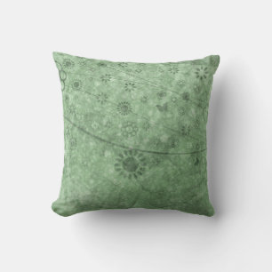 Aqua Retro Flowers en Butterflies Abstract Kussen
