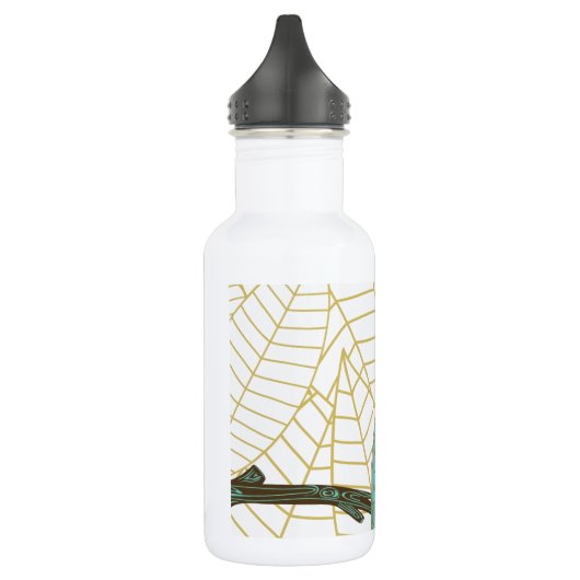 Aqua Retro Owl Design Waterfles (Links)