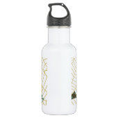 Aqua Retro Owl Design Waterfles (Achterkant)