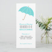 aqua retro polka dot BABY SHOWER besprenkelen Kaart (Staand voorkant)