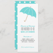 aqua retro polka dot BABY SHOWER besprenkelen Kaart (Voorkant / Achterkant)