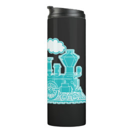 Aqua retro stoomtrein volledige naam thermosbeker