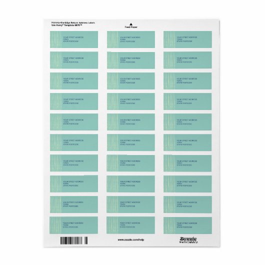 Aqua Return Address Label (Full Sheet)