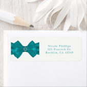 Aqua Ribbon & Diamonds Bridal Shower Etiket (Insitu)