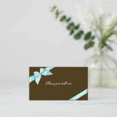 Aqua Ribbon Guest Table Place Card Plaatskaartje (Staand voorkant)