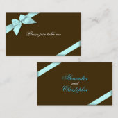 Aqua Ribbon Guest Table Place Card Plaatskaartje (Voorkant / Achterkant)
