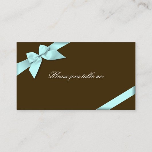 Aqua Ribbon Guest Table Place Card Plaatskaartje (Voorkant)