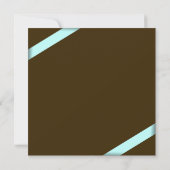 Aqua Ribbon Wedding Announement S4 Kaart (Achterkant)