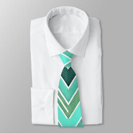 Aqua Rise Chevron Stropdas (Gebonden)