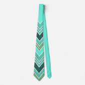 Aqua Rise Chevron Stropdas (Voorkant)
