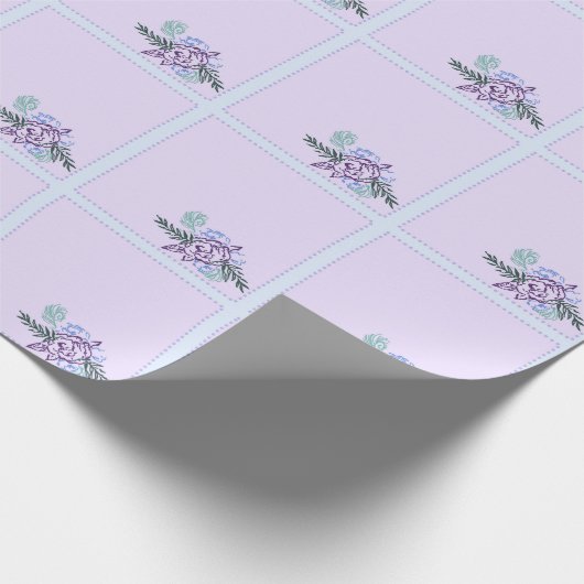 Aqua Roos Cadeaupapier (Hoek)