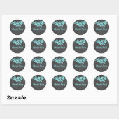 Aqua Roos Chalkboard Hartelijk dank, Stickers (Vel)