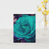 Aqua Roos Flower Blank Note Kaart (Gele Bloem)