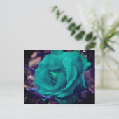 Aqua Rose Flower Personalized Briefkaart (Staand voorkant)