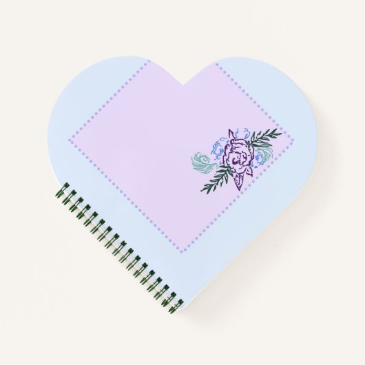 Aqua Rose Hart Notebook Notitieboek (Voorkant)