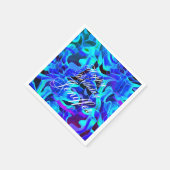 Aqua Royal Blue Asymmetrical Contemmodern Pattern Servet (Hoek)