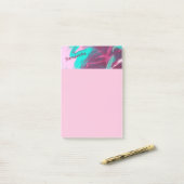 Aqua Roze Abstract Persoonlijke Post-it Notities 4 Post-it® Notes (Op bureau)