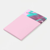 Aqua Roze Abstract Persoonlijke Post-it Notities 4 Post-it® Notes (Schuin)