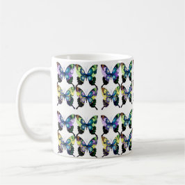 Aqua, Roze, Art Deco - Elegante Vlinders Koffiemok