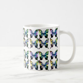 Aqua, Roze, Art Deco - Elegante Vlinders Koffiemok
