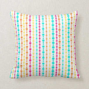 Aqua roze dot stripe 16"x16" Pillow Kussen