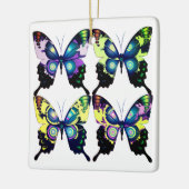 Aqua, Roze en Geel - Elegant Butterflies Keramisch Ornament (Links)