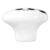 Aqua, Roze en Geel - Elegant Butterflies Keramische Knop (Zijkant)