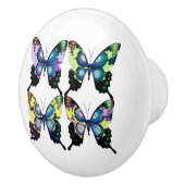 Aqua, Roze en Geel - Elegant Butterflies Keramische Knop (Rechts)
