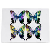 Aqua, Roze en Geel - Elegant Butterflies Large Cadeautasje (Voorkant)