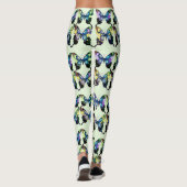 Aqua, Roze en Geel - Elegant Butterflies Leggings (Achterkant)