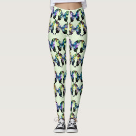 Aqua, Roze en Geel - Elegant Butterflies Leggings