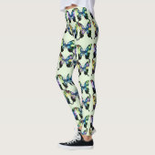 Aqua, Roze en Geel - Elegant Butterflies Leggings (Links)