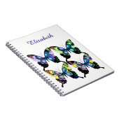 Aqua, Roze en Geel - Elegant Butterflies Notitieboek (Rechterzijde)