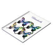 Aqua, Roze en Geel - Elegant Butterflies Notitieboek (Linkerzijde)